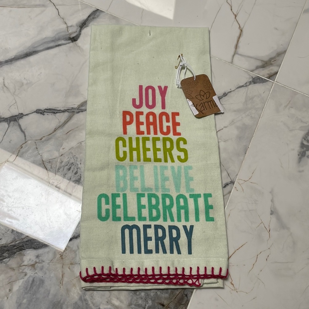 Holiday Karma Tea Towel New